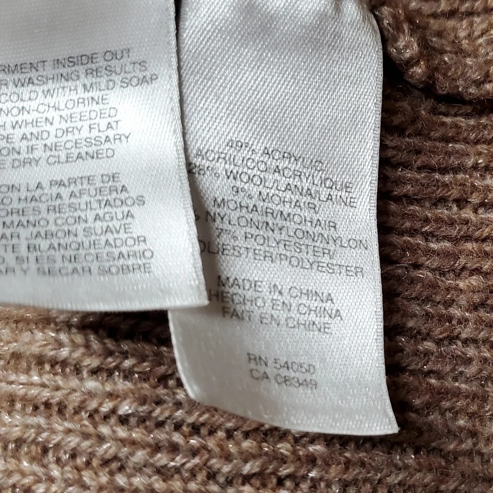VINTAGE Y2K Jones New York Wool Mohair Multi-Knit Batwing Turtleneck Sweater XL